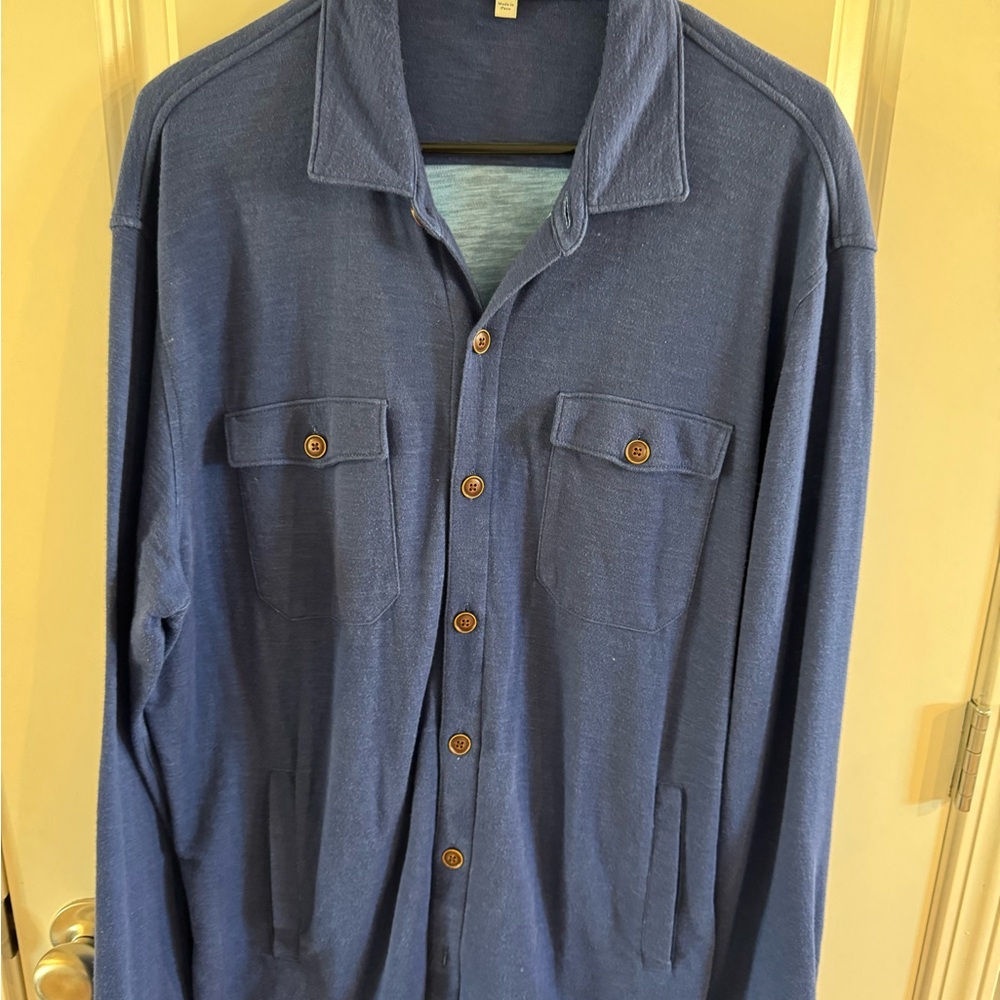 Peter Millar Blue Lightweight Shirt Jacket